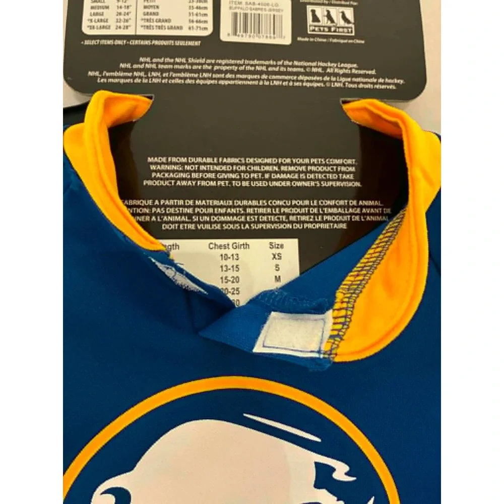 Pets First Buffalo Sabres Pet Jersey Large Blue New NHL Hockey Dog Shirt 00